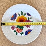 1980s dessert plates stamped Bavaria Schrirnding flower pattern mod funky