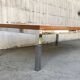 Table basse danoise en teck et acier chromé 1970s