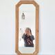 Octagonal solid wood mirror from the 1980s.