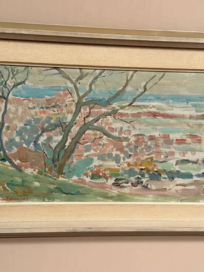 Original Swedish Oil on Canvas – “Landscape” by Rune Persson – Signed – Vintage & Framed – 46 × 65 cm (18.1" × 25.6")