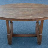 Antique wood table, dining table, oval table, living room, kitchen, countryside