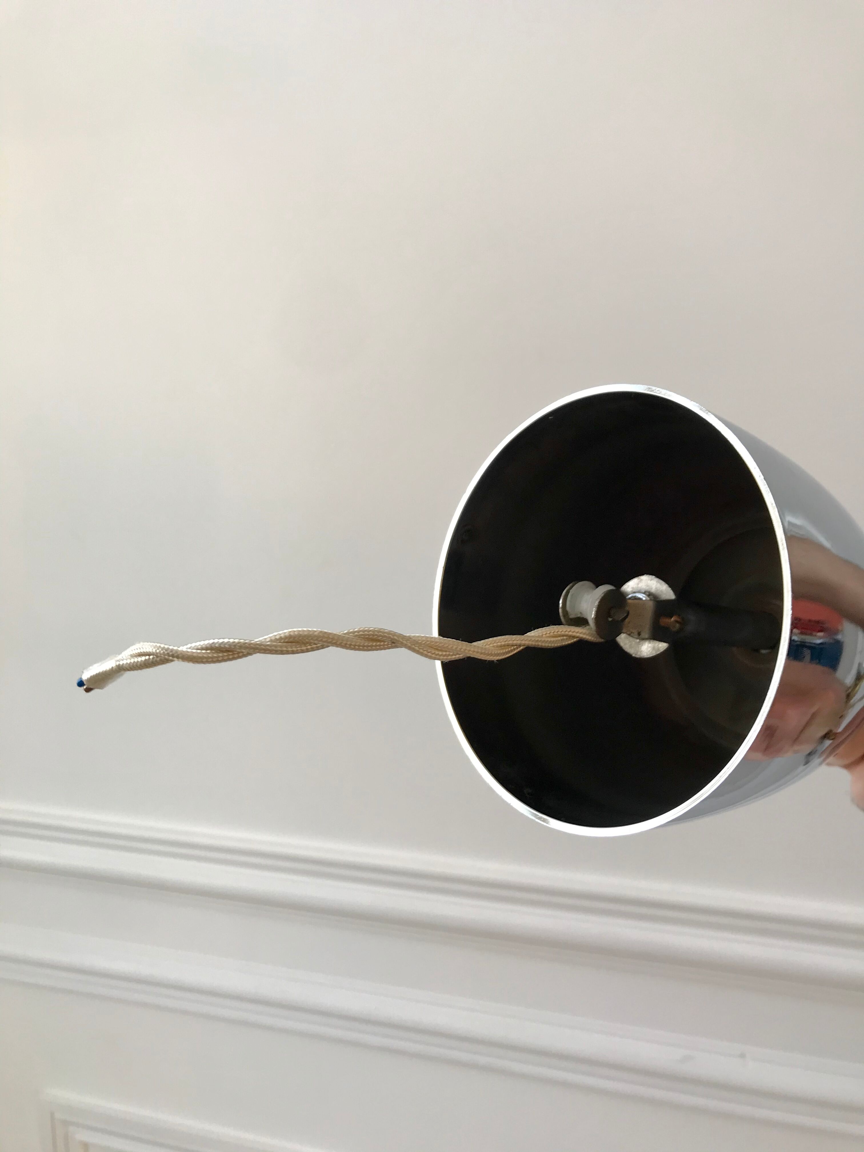 Petal hanging lamp in glass, brass and chrome metal 50