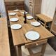 Solid oak farmhouse table with drawer