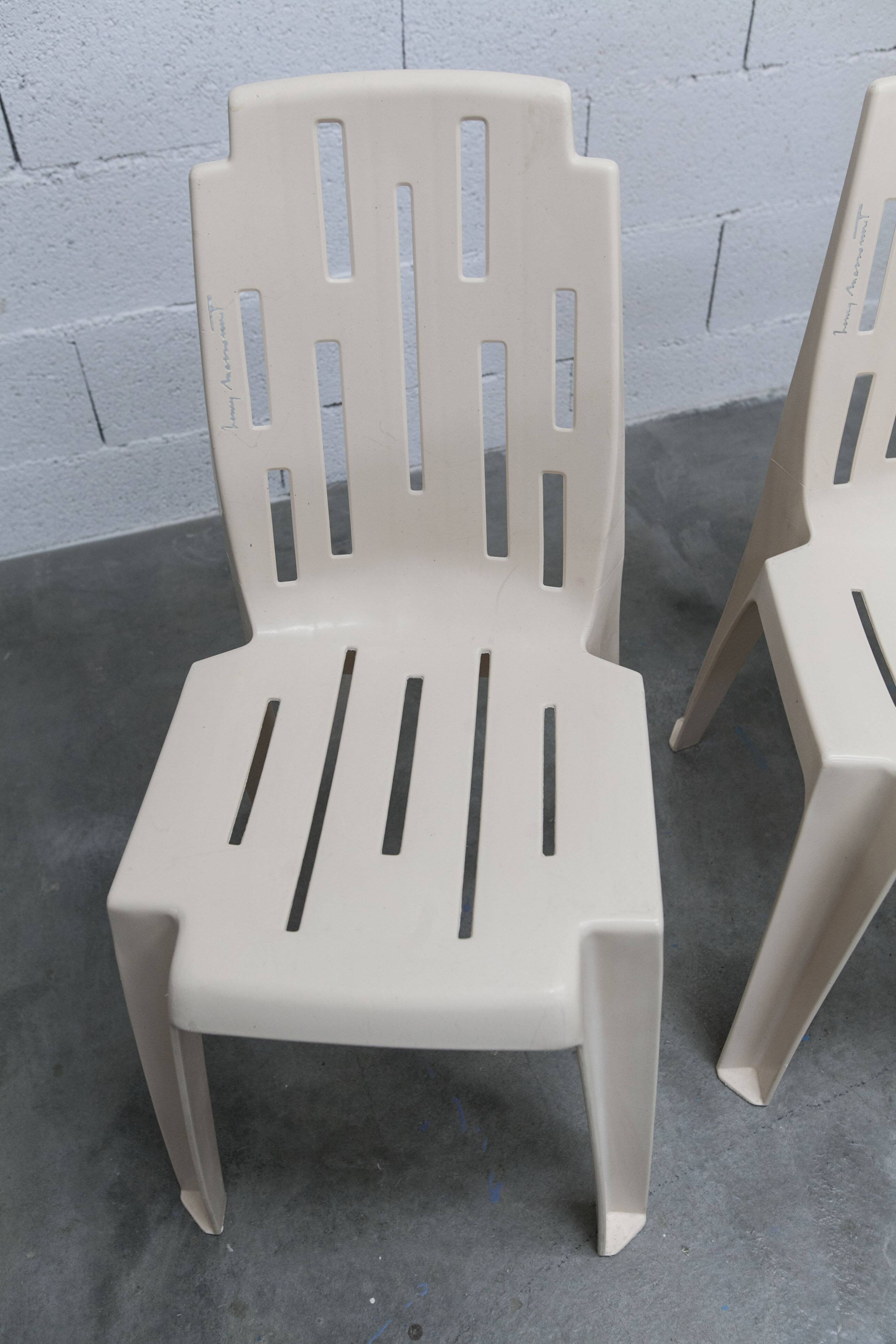 Set of 4 Samba chairs, manufactured by Henry Massonnet, designed by Pierre Paulin