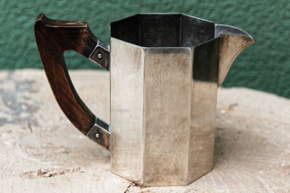 Art Deco coffee service, silver metal and rosewood