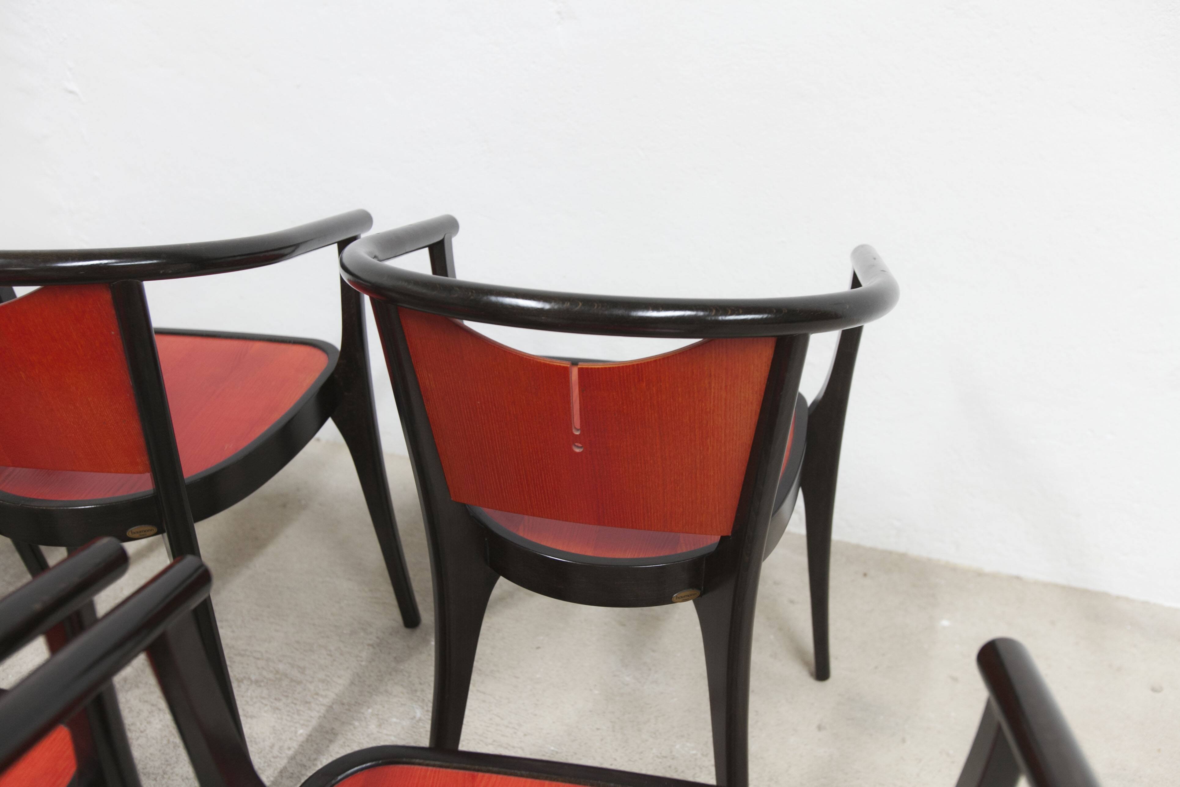 Set of 6 Baumann Diese armchairs, designed by Pagnon Pelhaître