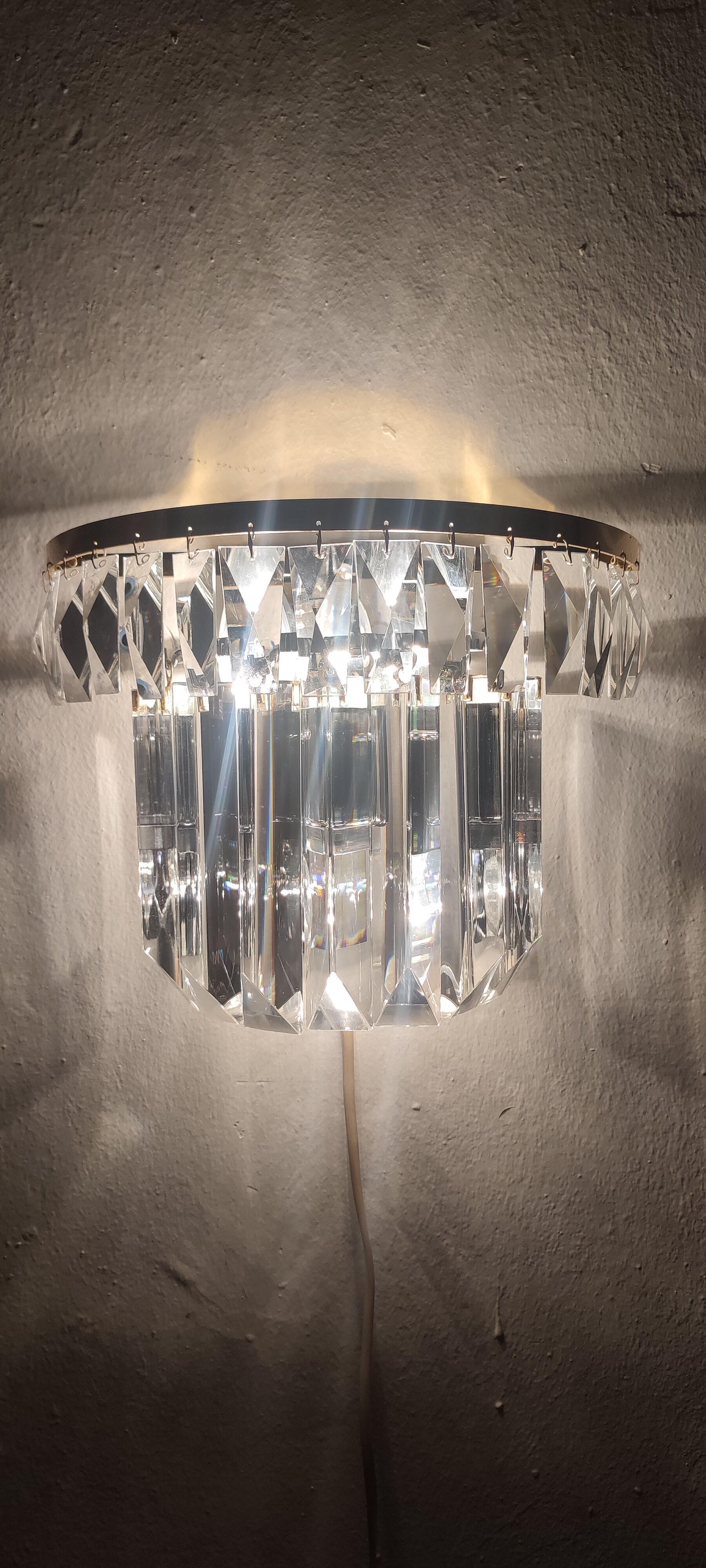Glass wall lamp. Italy, 1950s