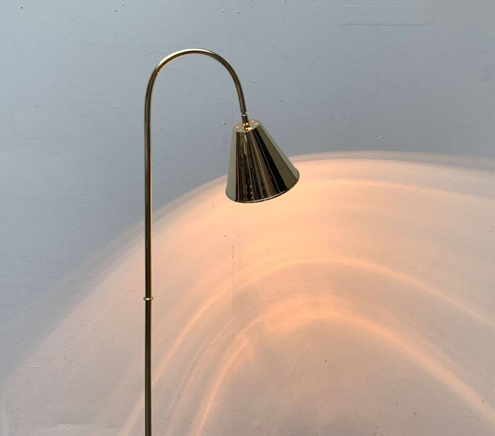 Mid-century brass floor lamp by Jacques Adnet for Valenti, Spain, 1960s.