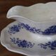 Old Sarreguemines earthenware sauce boat, Romantic model
