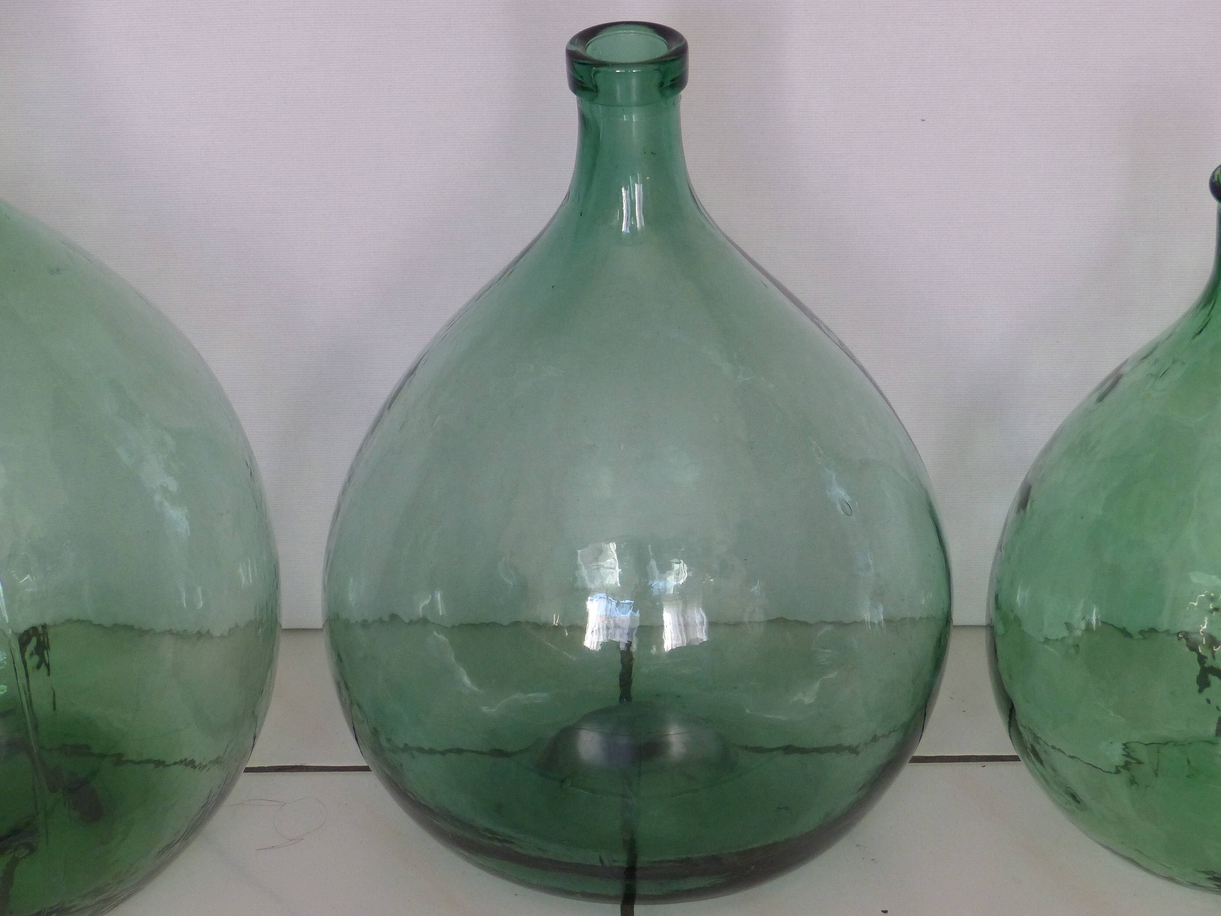 Set of 3 old Vintage 20 demijohn L-15L - 10L