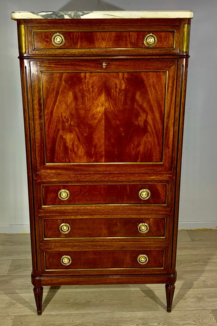 SECRETARY of Louis XVI Style, ACAJOU, nineteenth century