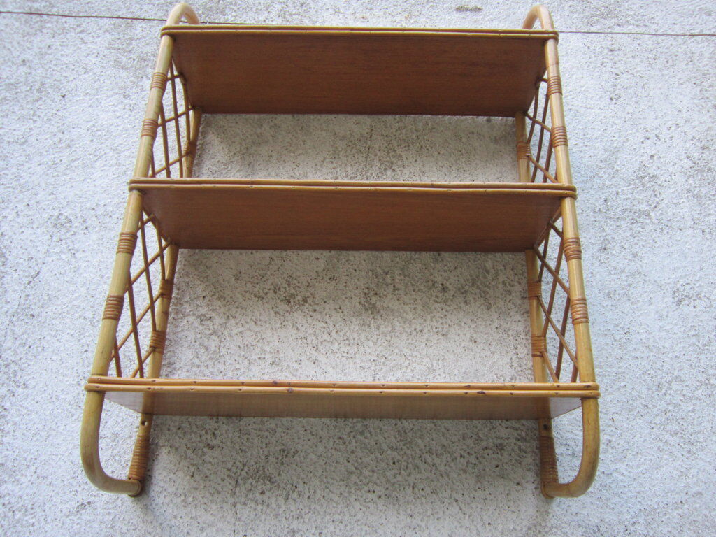 Rattan wall shelf
