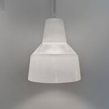 Holophane glass chandelier from the 1970s.