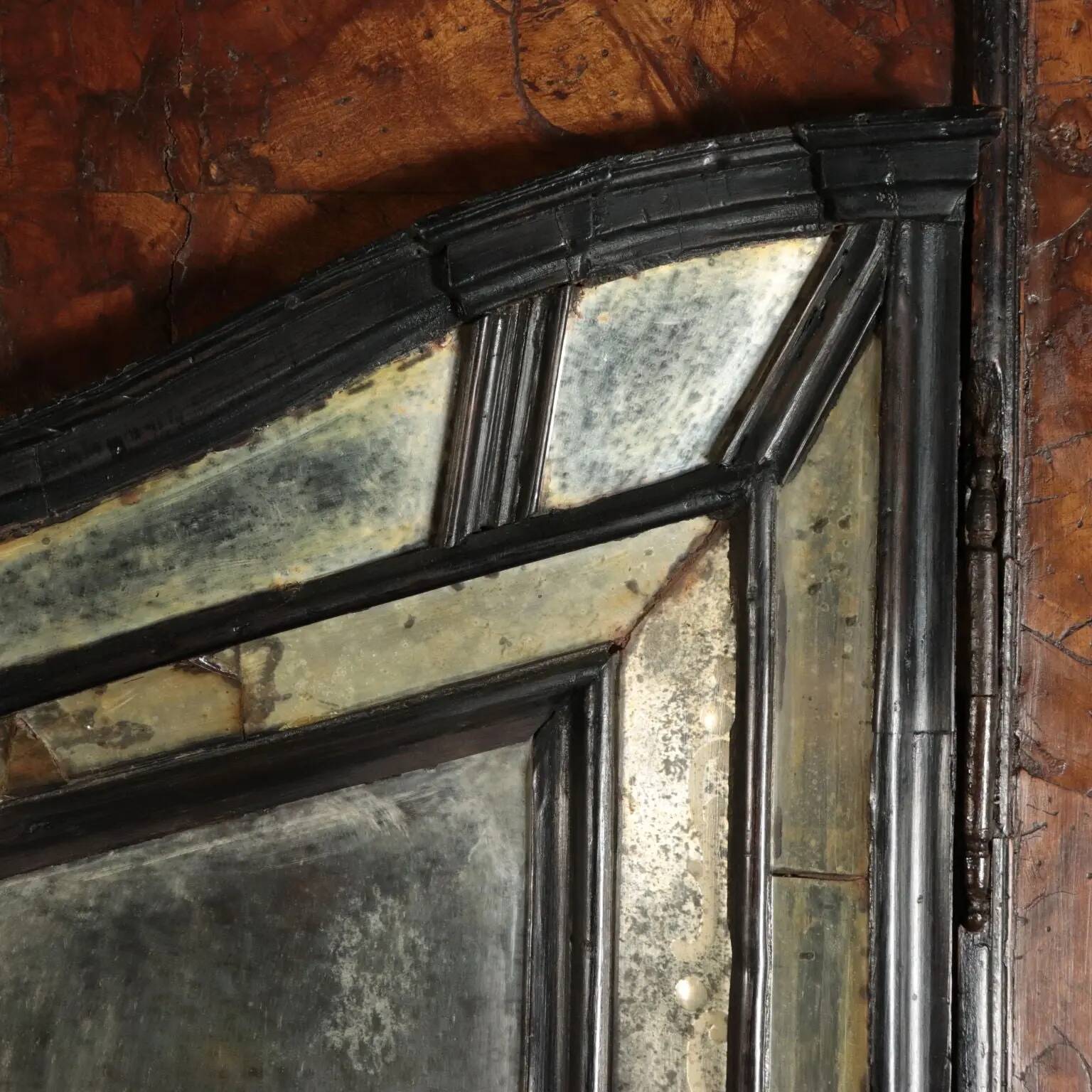 Antique trumeau with walnut mirrors, Italy 20th century
