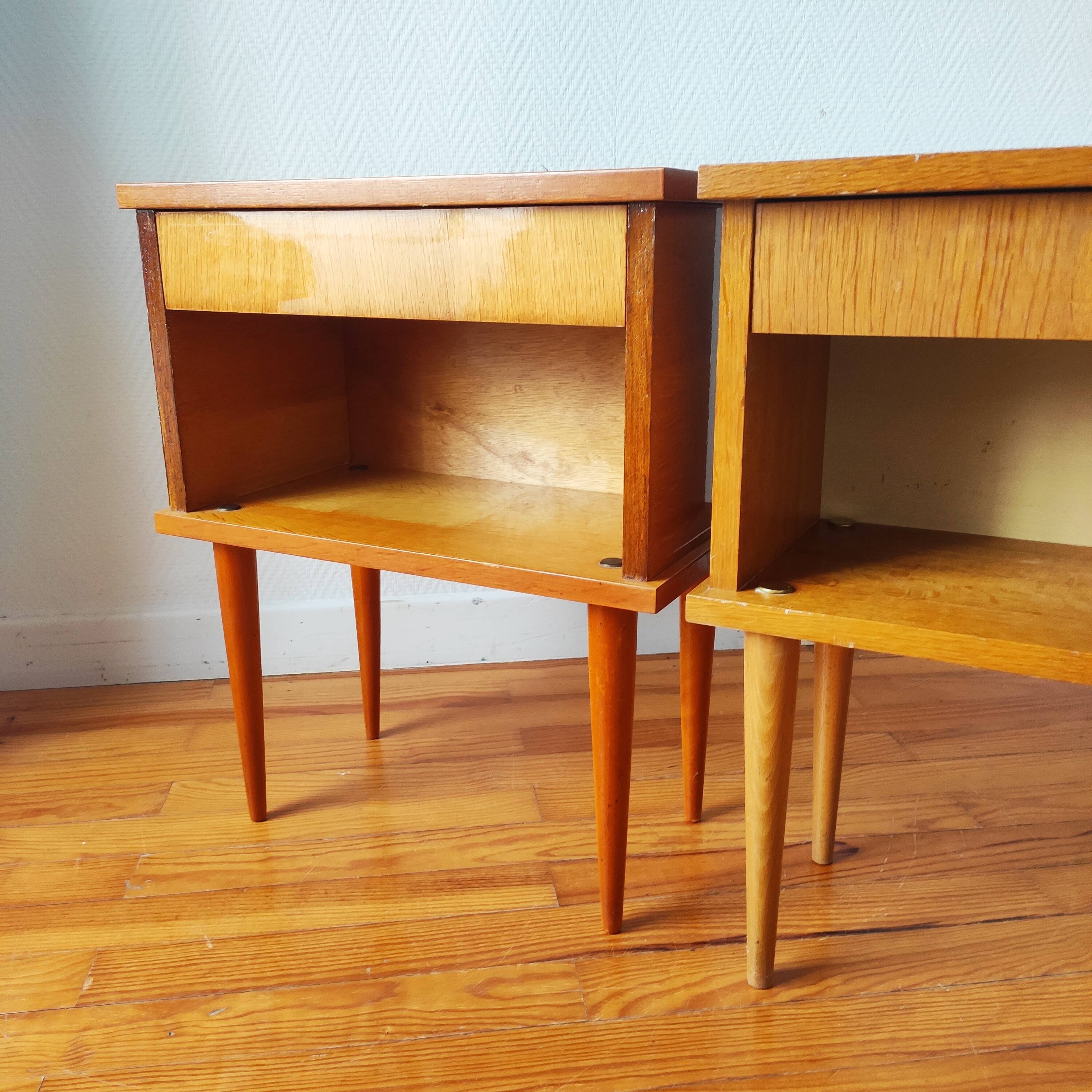 Paire de tables de chevets style scandinave