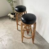 Pair of high rattan stools