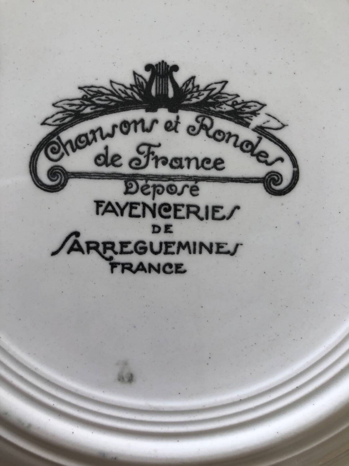 Vintage Au Clair de la Lune Plate from the 1930s Sarreguemines fayenceries