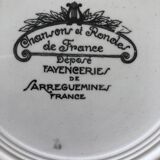 Vintage Au Clair de la Lune Plate from the 1930s Sarreguemines fayenceries