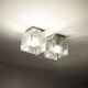 Vintage 70s Handmade Murano Ice Glass Wall or Ceiling Lamps by Toso