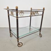 Regency Brass and Glass Serving Trolley, Italy, 1970s