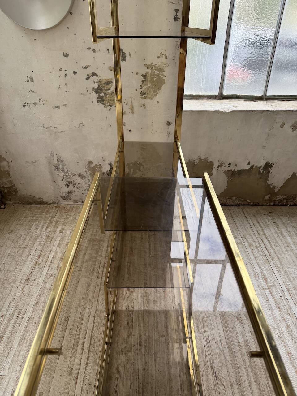 Brass shelf 1970 Belgo Chrom regency