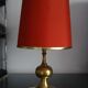 Gold table lamp design Barbier tulip 1970 designer