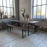 Guinguette table and its 2 benches
