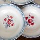 6 vintage Digoin Sarreguemines soup plates, Nina Rosa model