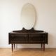 Art Deco dressing table in black lacquered wood with mirror