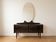 Art Deco dressing table in black lacquered wood with mirror