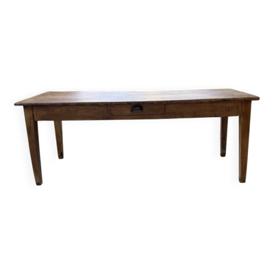 Table de ferme pin et chêne + noyer 1950