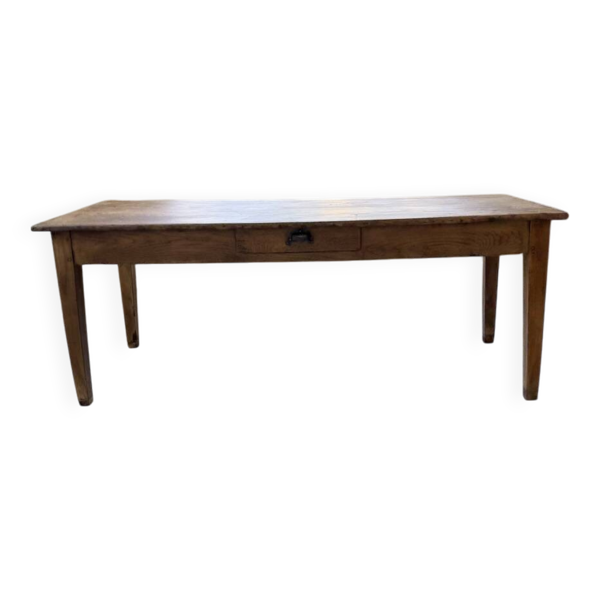 Table de ferme pin et chêne + noyer 1950