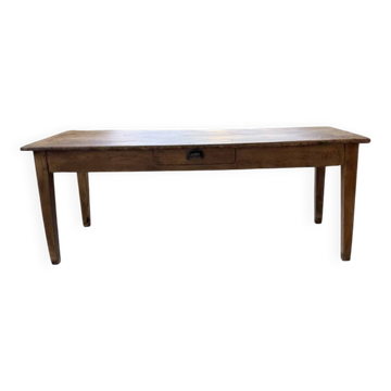 Pine and oak + walnut farmhouse table 1950