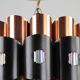 Copper & Black Pendant Lamp by Werner Schou for Coronell Elektro — Denmark, 1960s