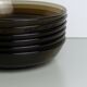 Set of 6 hollow plates in Vereco smoked glass