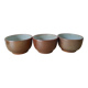 Set of 3 artisanal stoneware bowls