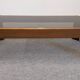Modernist coffee table in elm and smoked glass, Italy circa 1970.