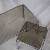 Ensemble de table basse métal chromé