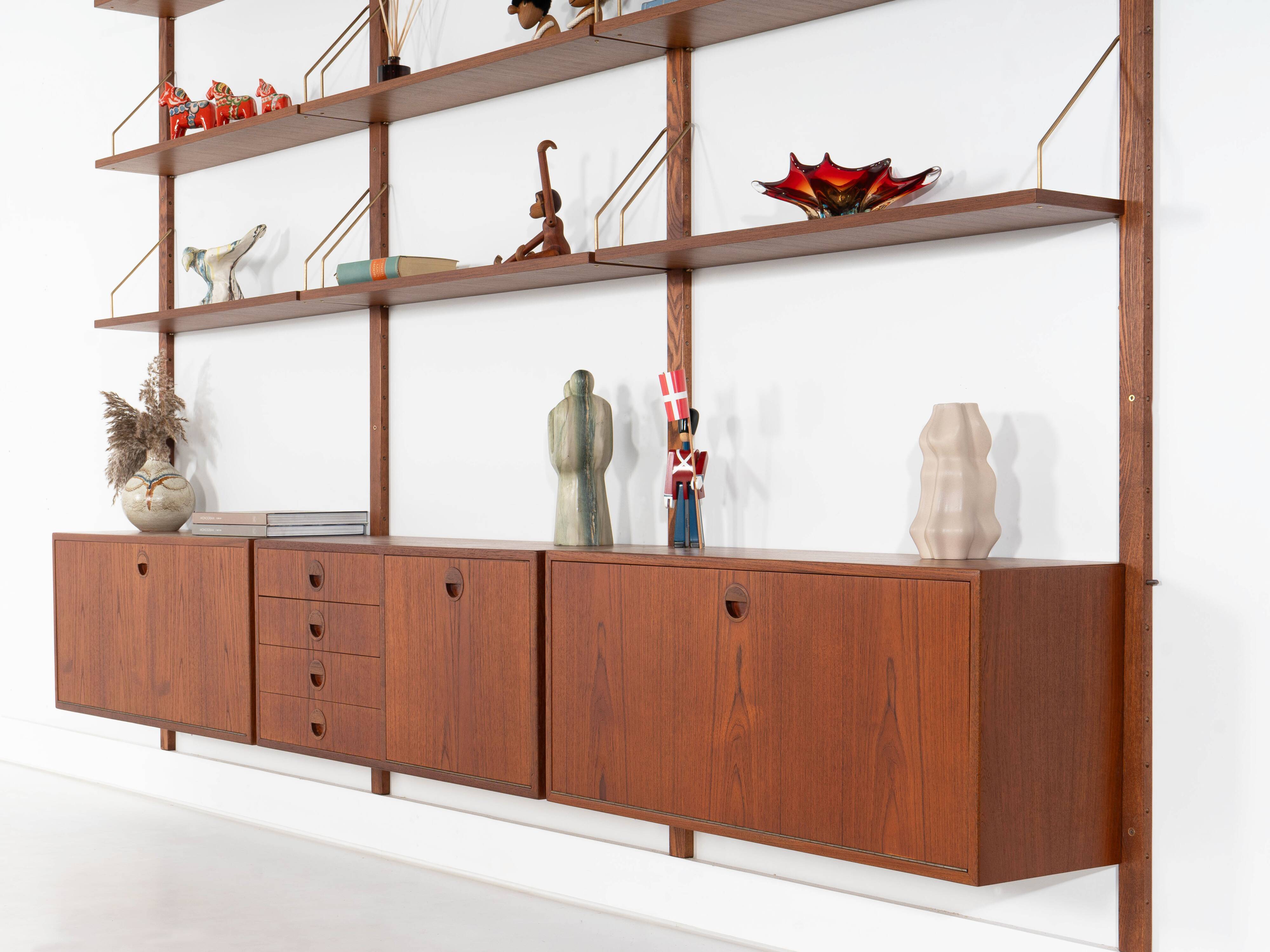 Teak modular shelving unit, Danish design, 1960s, designed by Rud Thygesen