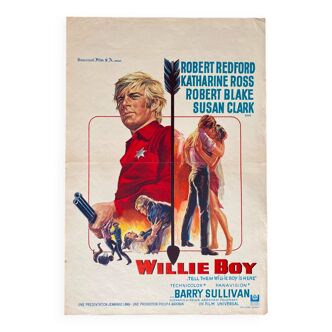 Affiche cinéma originale "Willie Boy" Robert Redford Western 37x55cm 1969