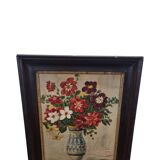 Old Flower Still Life On Canvas, early 1900s