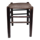 wooden stool with woven plant seat vintage