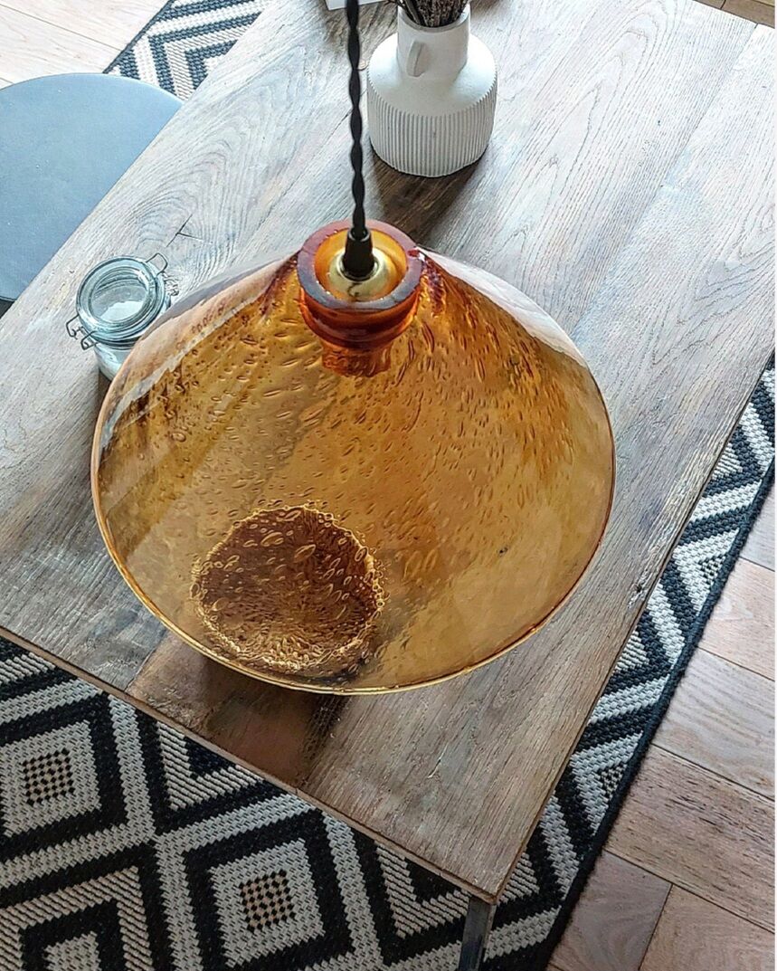 Suspension vintage ambrée