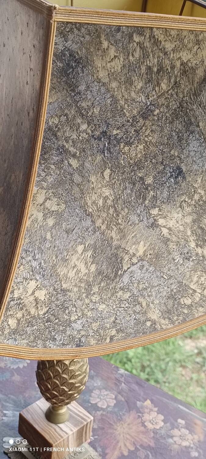 Bronze and marble pineapple lamp, vintage 1960s/70s.