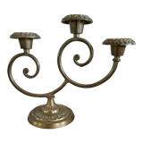 3-spoke brass candle holder