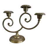 3-spoke brass candle holder