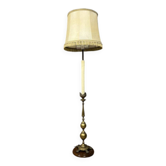 Pique cierge en bronze doré monté en lampe (électrifié aux normes)