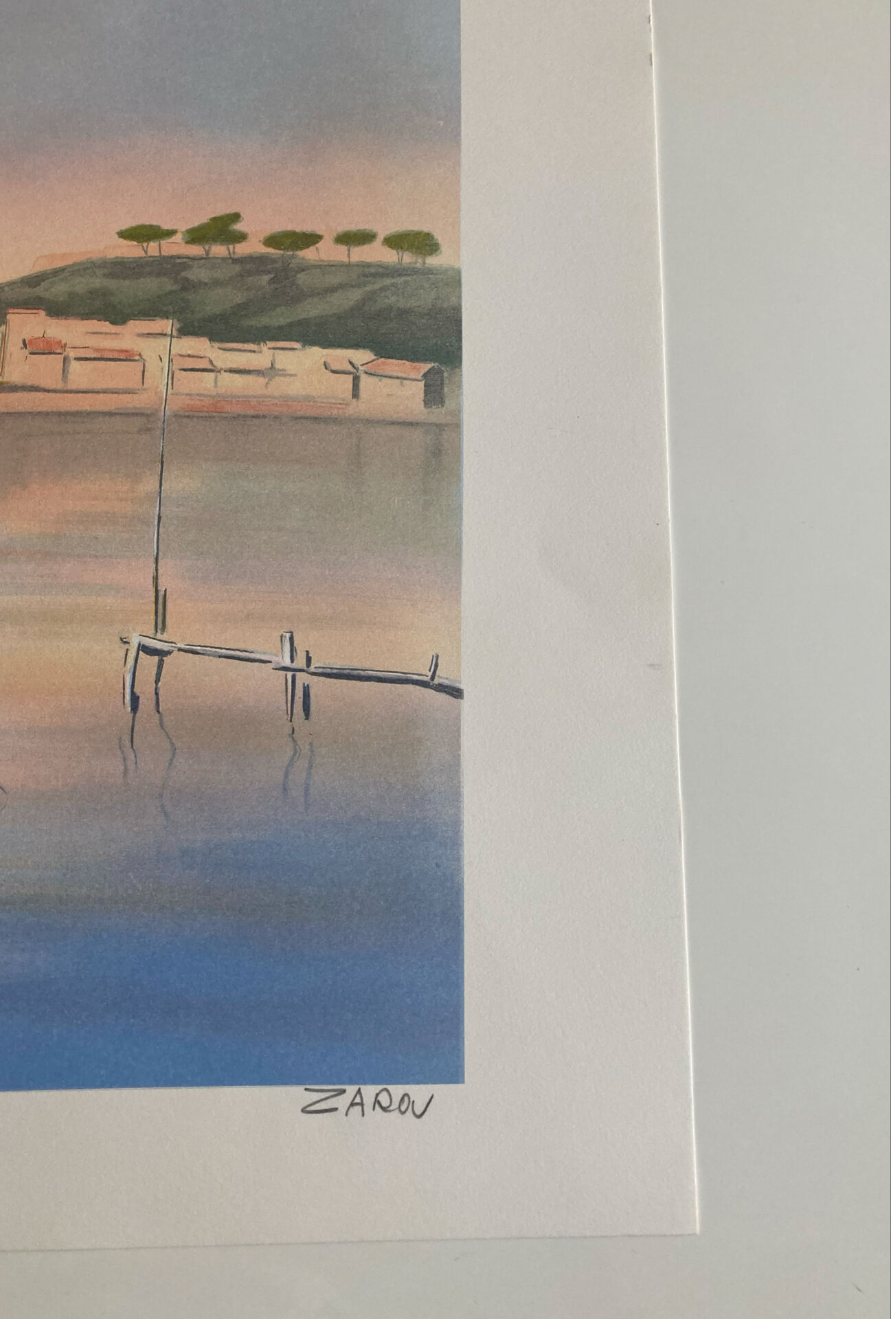 Lithographie signée de l’artiste francais provençal  victor zarou