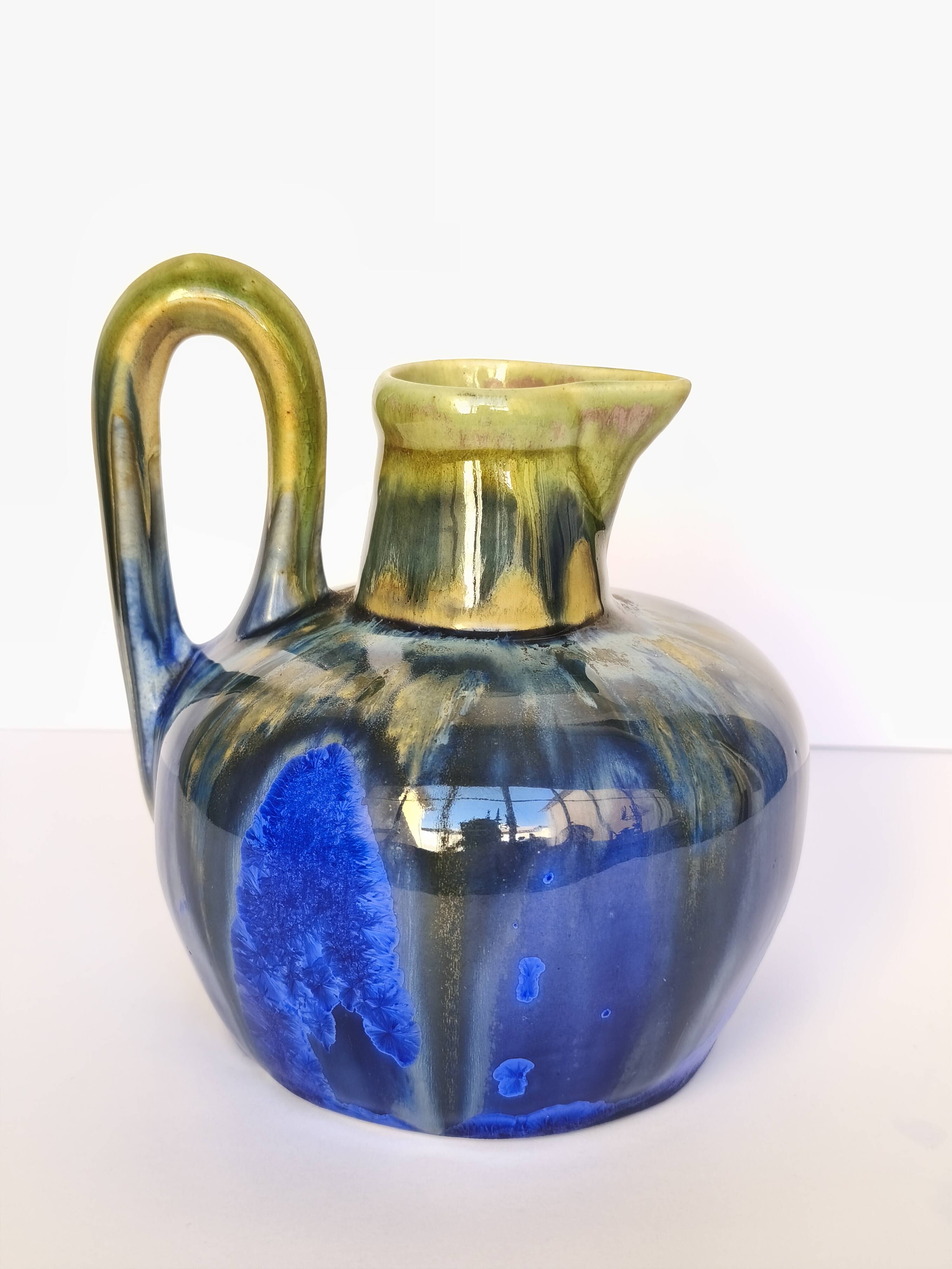 Ceramic Vase Gilbert Métainier (?) Iridescent Blue