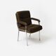 Aluminum and brown teddy fabric armchair, Germany, 1970s